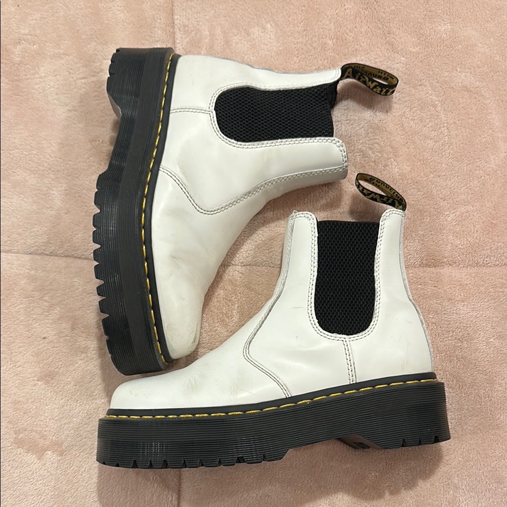Dr. Martens White Chelsea Boots